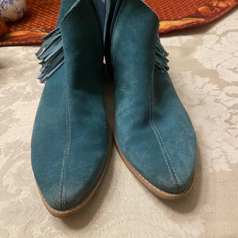 Naughty Monkey teal booties. Size 9